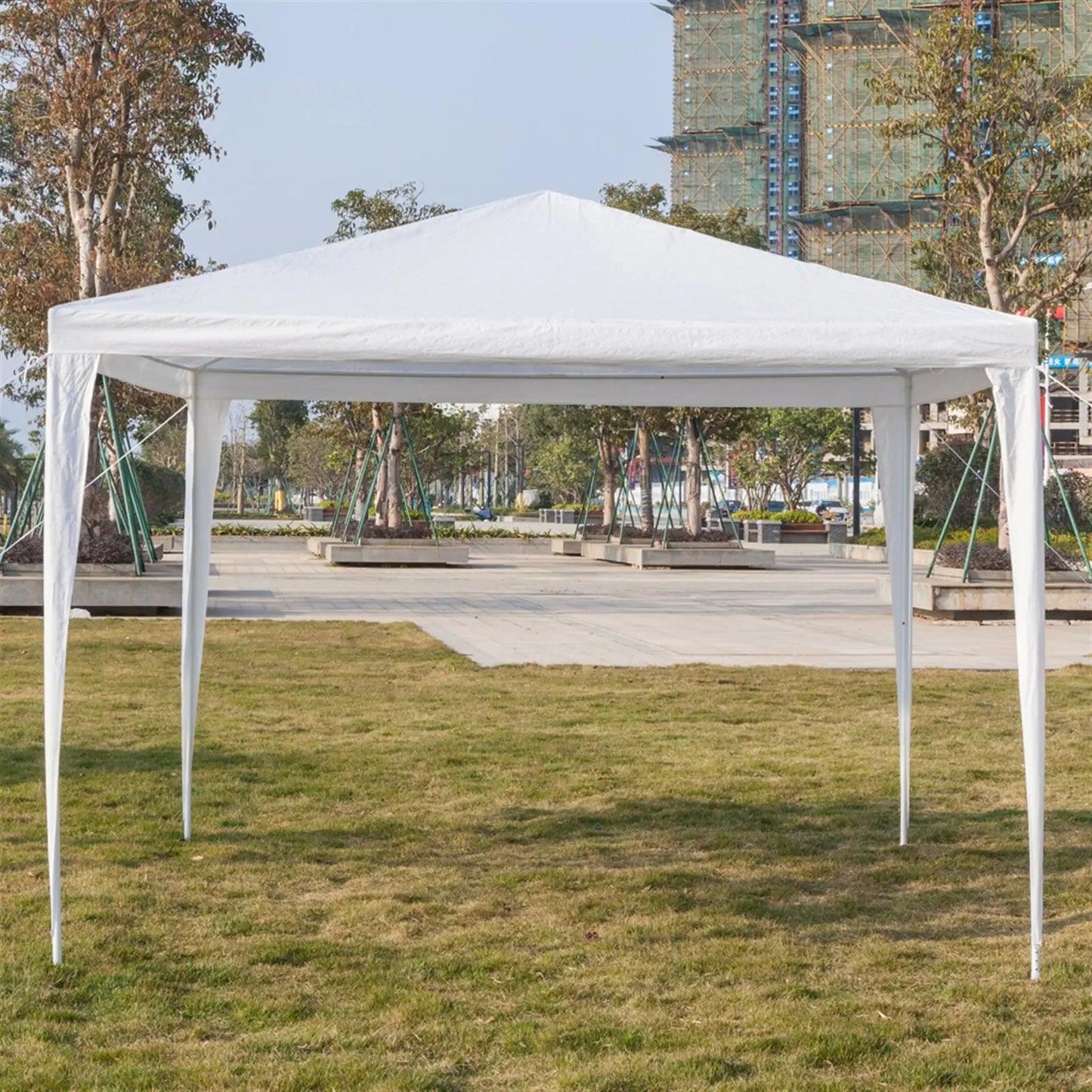 3 x 3m Four Sides Portable Home Use Waterproof Tent with Spiral Tubes White - Torange