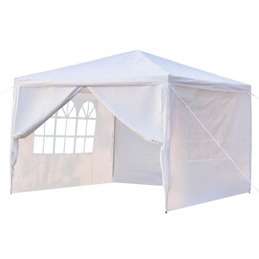 3 x 3m Four Sides Portable Home Use Waterproof Tent with Spiral Tubes White - Torange