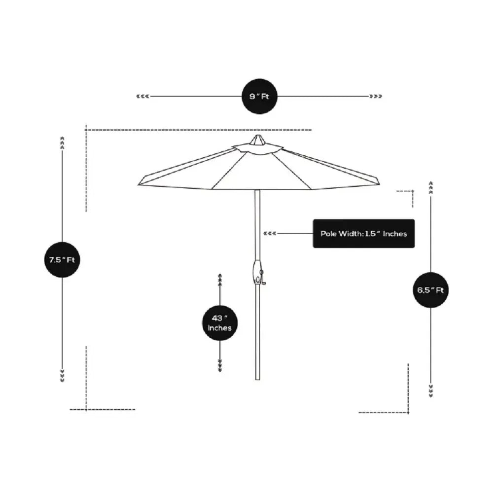 Patio Outdoor Umbrella with Aluminium Auto Tilt and Crank - Torange