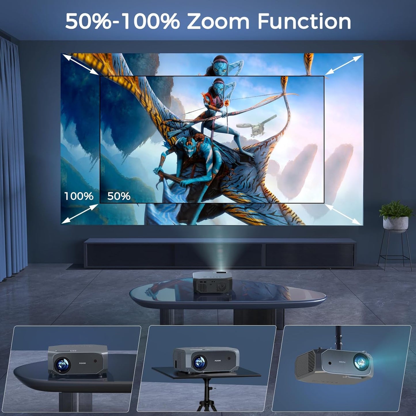 Projector with 5G WiFi and Bluetooth, 10000L Native 1080P Portable Outdoor Video Projector 4K Supported, Home Theater Movie Projector with Screen for Phone/PC/TV Stick/PS5(FBA仓发货,禁售亚马逊) - Torange