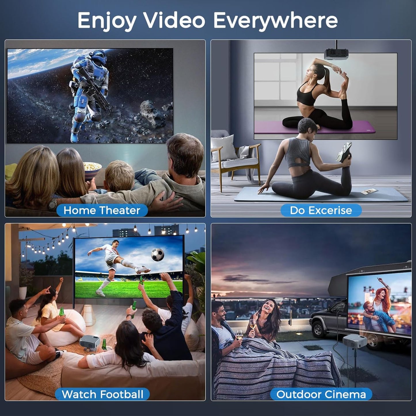 Projector with 5G WiFi and Bluetooth, 10000L Native 1080P Portable Outdoor Video Projector 4K Supported, Home Theater Movie Projector with Screen for Phone/PC/TV Stick/PS5(FBA仓发货,禁售亚马逊) - Torange