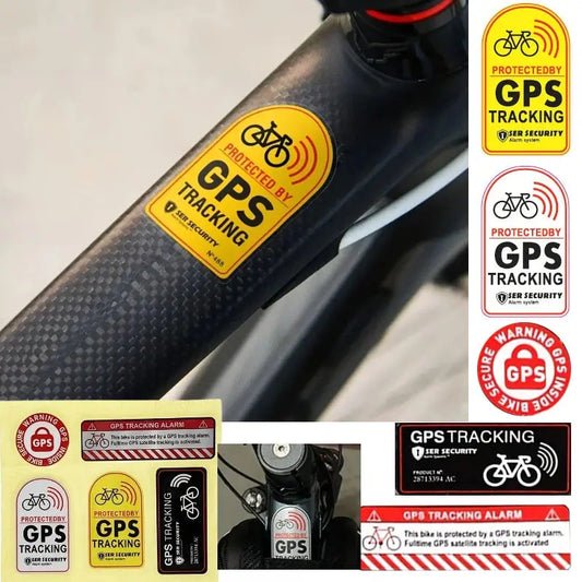1set Bicycle GPS Sticker Scooter Motorcycle Anti-Theft Warning Sticker Tracking Reflective Waterproof Paster Bike Accessories Torange