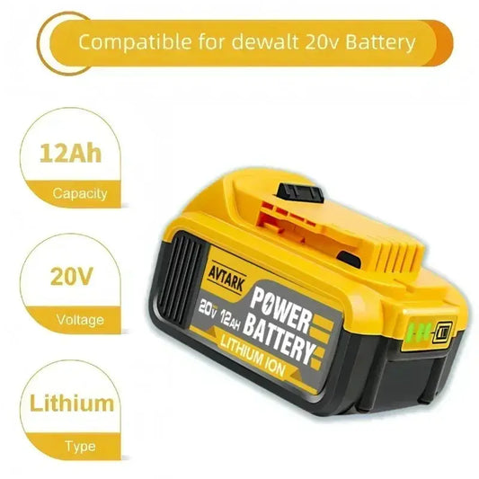 100% Original DCB200 12.0Ah Replacement 20V Battery For Dewalt replacing lithium batteries 18V DCB184 DCB206 DCB205 DCB204-2 Torange