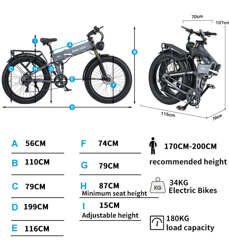 JINGHMA R5PRO Electric Bicycle 4.0 Fat Tire Ebike 1500W 50KM/H 48V 20Ah Electric Bike Men's Mountain E-bike Off-Road Bike