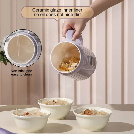 220V /110V Fully Automatic Mini Stew Pot Porridge Pot Household Electric Stew Pot Ceramic BB Soup Porridge Cooker EU/US Plug DS