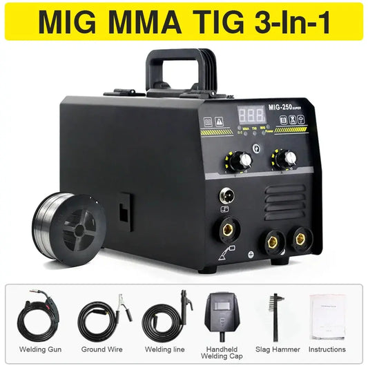 250A Mig MMA TIG Gasless Welding Machine 3 In 1 Super 220V Welding Equipment Intelligent Adjustment IGBT Inverter Welder Torange