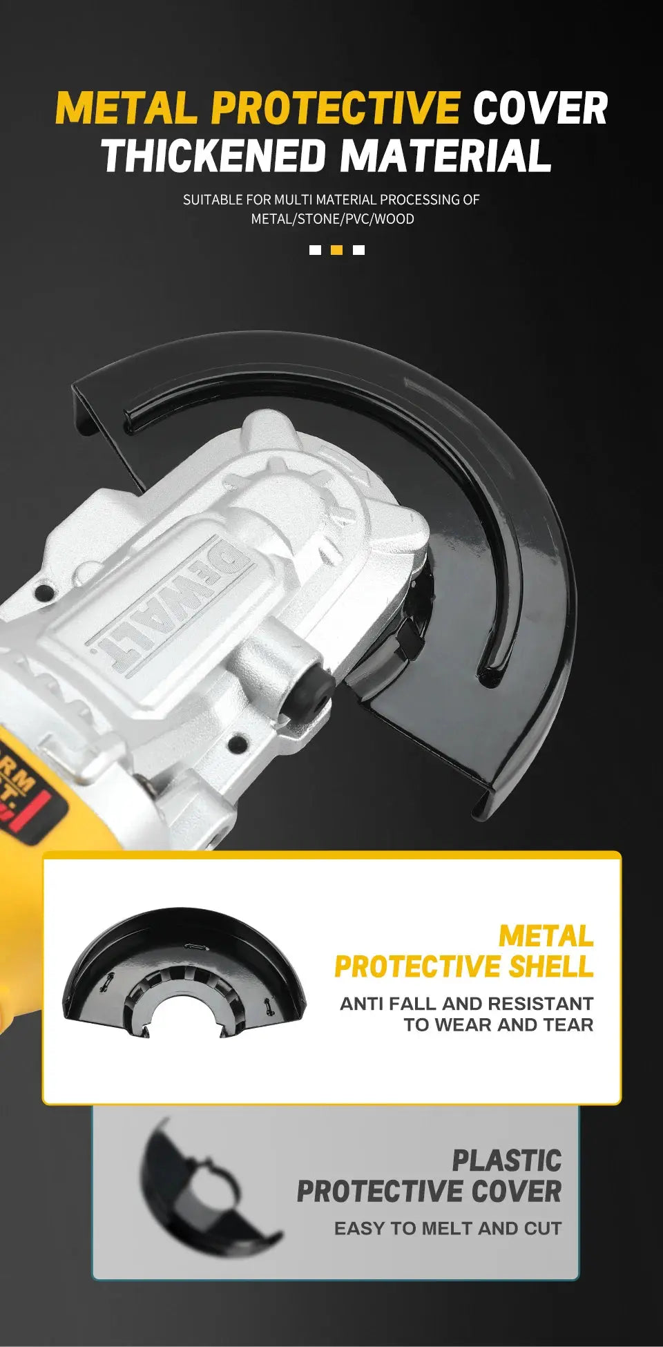 DEWALT DCG405FN 125MM lithium charging angle grinder multifunctional cutting machine wireless polishing machine Torange