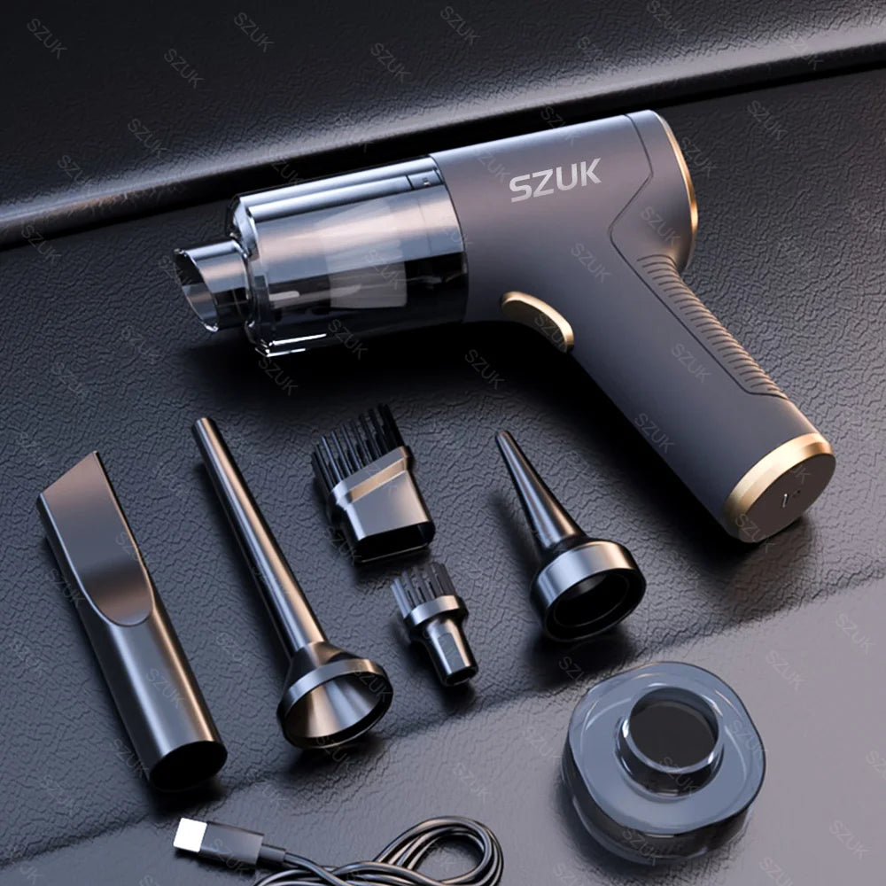 SZUK 98000PA Car Vacuum Cleaner Mini Powerful Cleaning Machine Strong Suction Handheld for Car Wireless Portable Home Appliance
