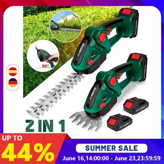 2 IN 1 Cordless Electric Hedge Trimmer Lawn Mower Household Shrub Weeding Pruning Mower Garden Tools for Makita 18V Battery Torange