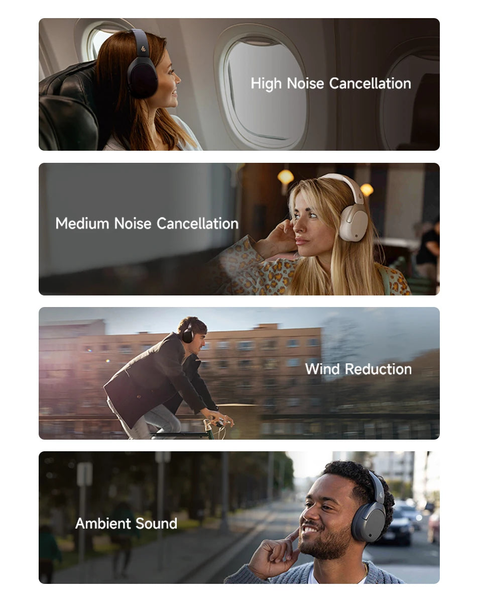 Edifier W830NB Wireless Headphones Bluetooth 5.4 Active Noise Cancelling Hi-Res Over-Ear Headset LDAC Foldable -45dB ANC 94H