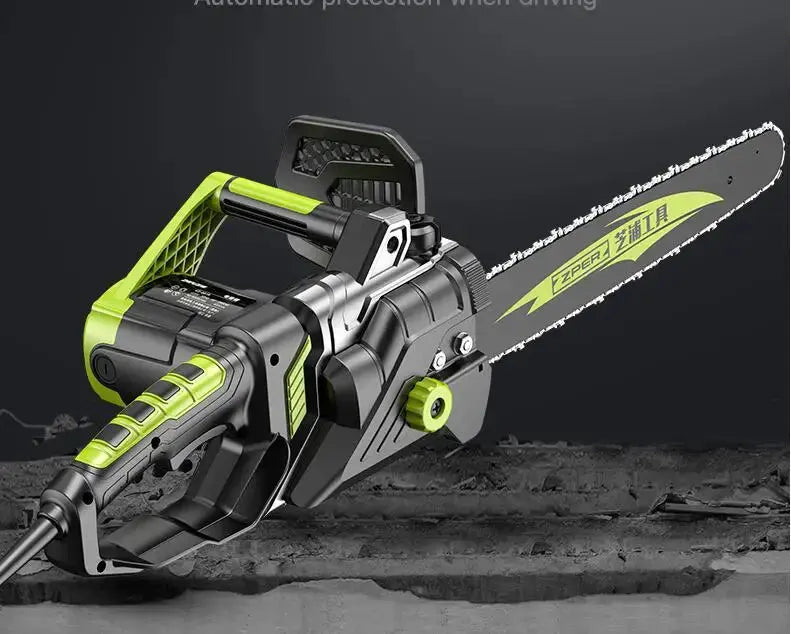 220V Electric Chainsaw Household Woodworking 12inch Chain Saw 1800W Powerful Power Cutting Tools Torange