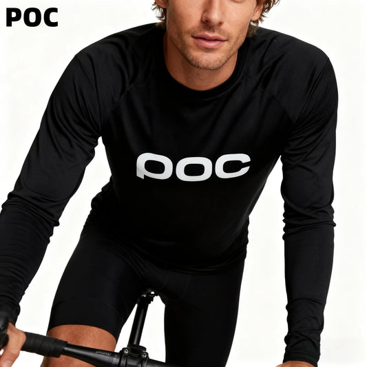 POC Long-sleeved sportswear DH Cycling Clothing Motorcycle T-Shirt Marathon running quick-drying sweat-absorbing sportswear Torange