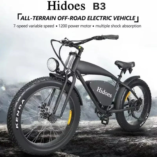 Electric Bicycle Hidoes B3 1200W Powerful Brushless Motor 48V18.2AH Battery E-bike 26 In Fat Tire Snow Motorcycle Electric Bike Torange