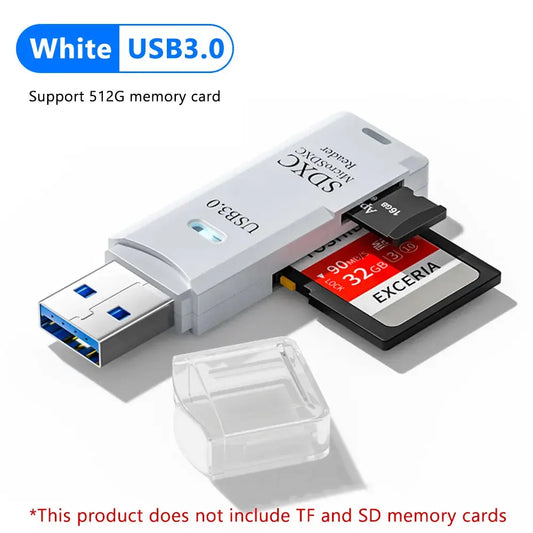 2 in 1 USB 3.0 Card Reader Micro sd card Reader usb adapter High Speed Cardreader TF Memory card For PC Laptop Accessories - Torange