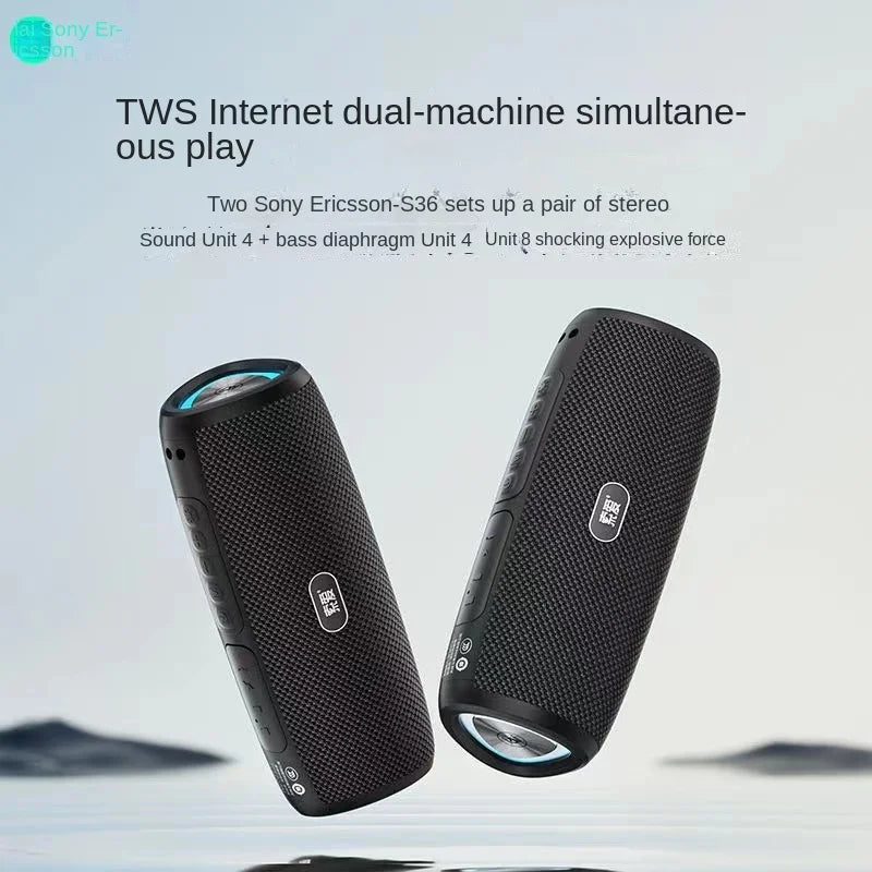 Sony Ericsson S36MAX Wireless Portable Bluetooth Speaker Outdoor RGB Dual Speaker High Sound Quality Speaker Home Car Subwoofer