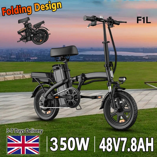 URLIFE F1L E-Bike 350W Brushless Motor 48V7.8AH Battery Adult Portable Electric Bike 14 In Tire City Commuting Electric Bicycle Torange