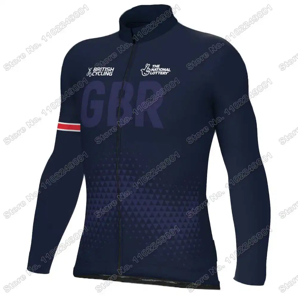 2025 GBR Team Cycling Jersey Long Sleeve World Champion Cycling Clothing Men Race Road Bike Shirts Bicycle jacket Torange