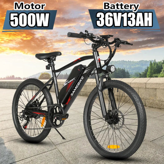 SAMEBIKE EBE2 Electric Bike for Adults 500W Motor 36V13AH Battery Electric Bicycle 24 Inch Tire Suitable For All Terrain E bike Torange