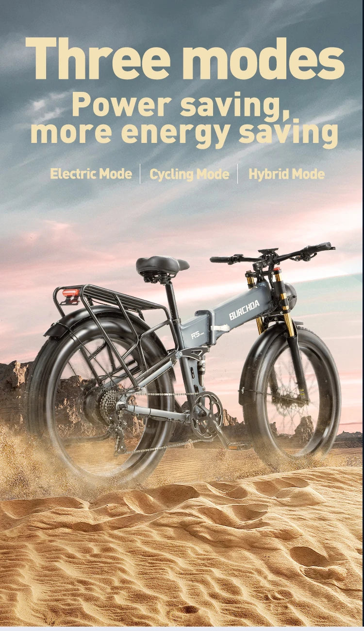 JINGHMA R5PRO Electric Bicycle 4.0 Fat Tire Ebike 1500W 50KM/H 48V 20Ah Electric Bike Men's Mountain E-bike Off-Road Bike