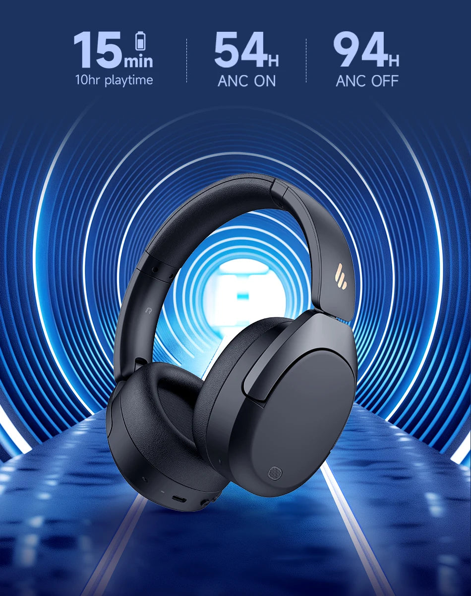 Edifier W830NB Wireless Headphones Bluetooth 5.4 Active Noise Cancelling Hi-Res Over-Ear Headset LDAC Foldable -45dB ANC 94H