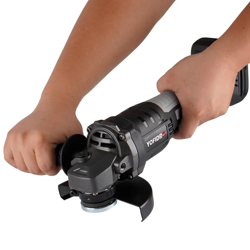 Yofidra 125mm Brushless Angle Grinder 3 Gears Variable Efficient Cordless Rechargeable Grinding Power Tool For Makita 18VBattery