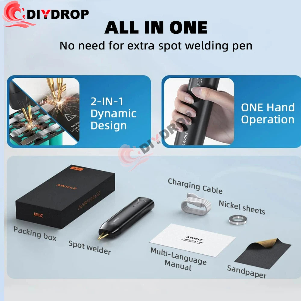 90 Gears DIY Portable Handheld LCD Battery Spot Welder for 18650 Lithium Battery 0.25MM Nickel Strip and Nickel Belt Welding