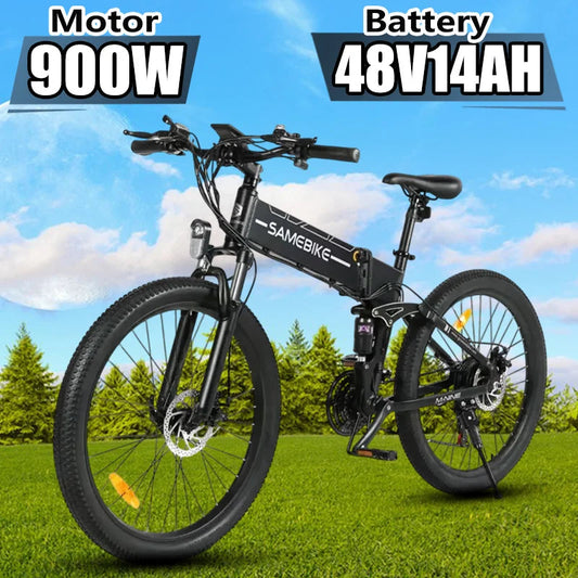 SAMEBIKE Electric Bicycle LO26-II 900W Motor 48V14AH Battery Hydraulic brake Folding Electric Bike 26-inch Tire off-Road E-bike Torange