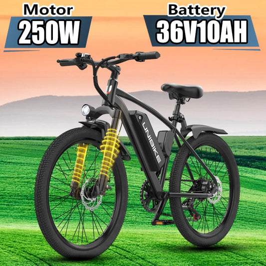 UNIBIKE Q7 Adult Electric Bike 250W Motor 36V10AH Battery E-bike Folding City Commuting 26 Inch Tire Portable Electric Bicycle Torange