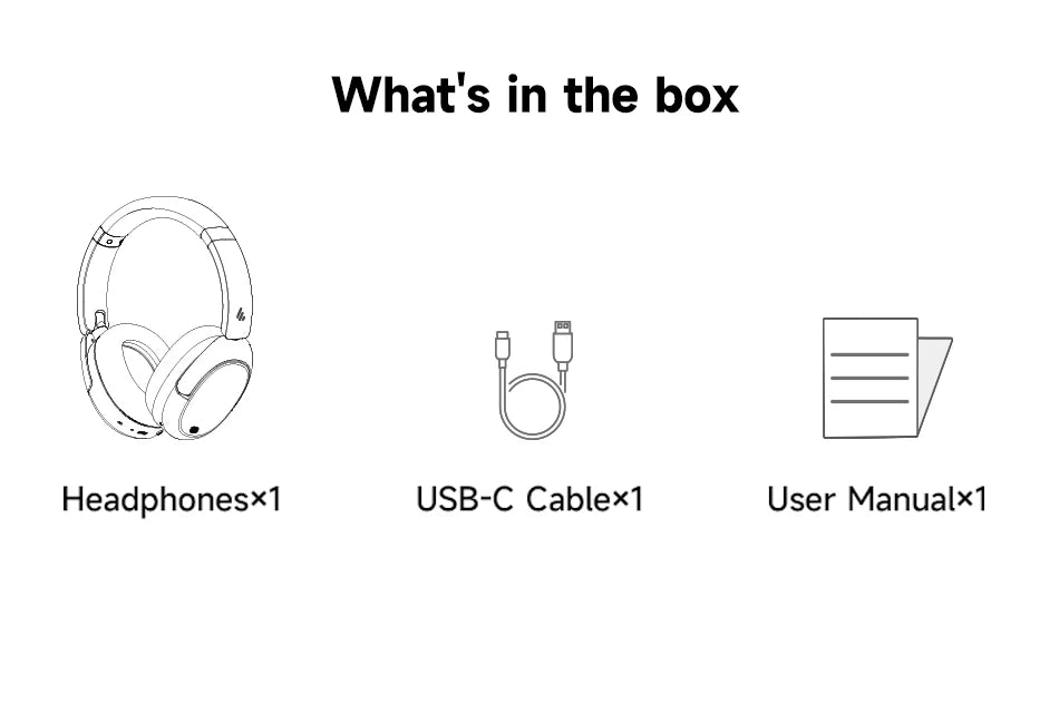 Edifier W830NB Wireless Headphones Bluetooth 5.4 Active Noise Cancelling Hi-Res Over-Ear Headset LDAC Foldable -45dB ANC 94H