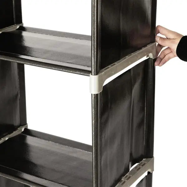 Multifunctional Assembled 3 Tiers 9 Compartments Storage Shelf Black - Torange