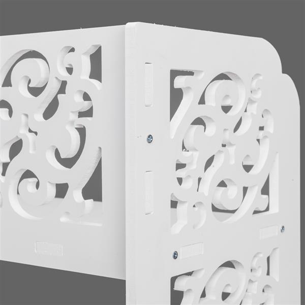 Wood-plastic Board Six Tiers Carved Shoe Rack White A - Torange