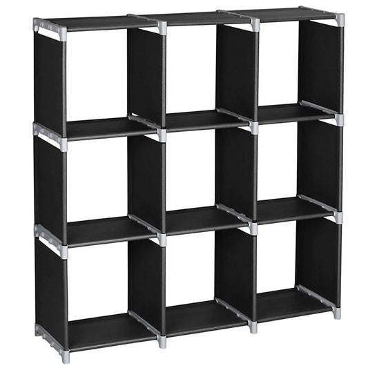 Multifunctional Assembled 3 Tiers 9 Compartments Storage Shelf Black - Torange