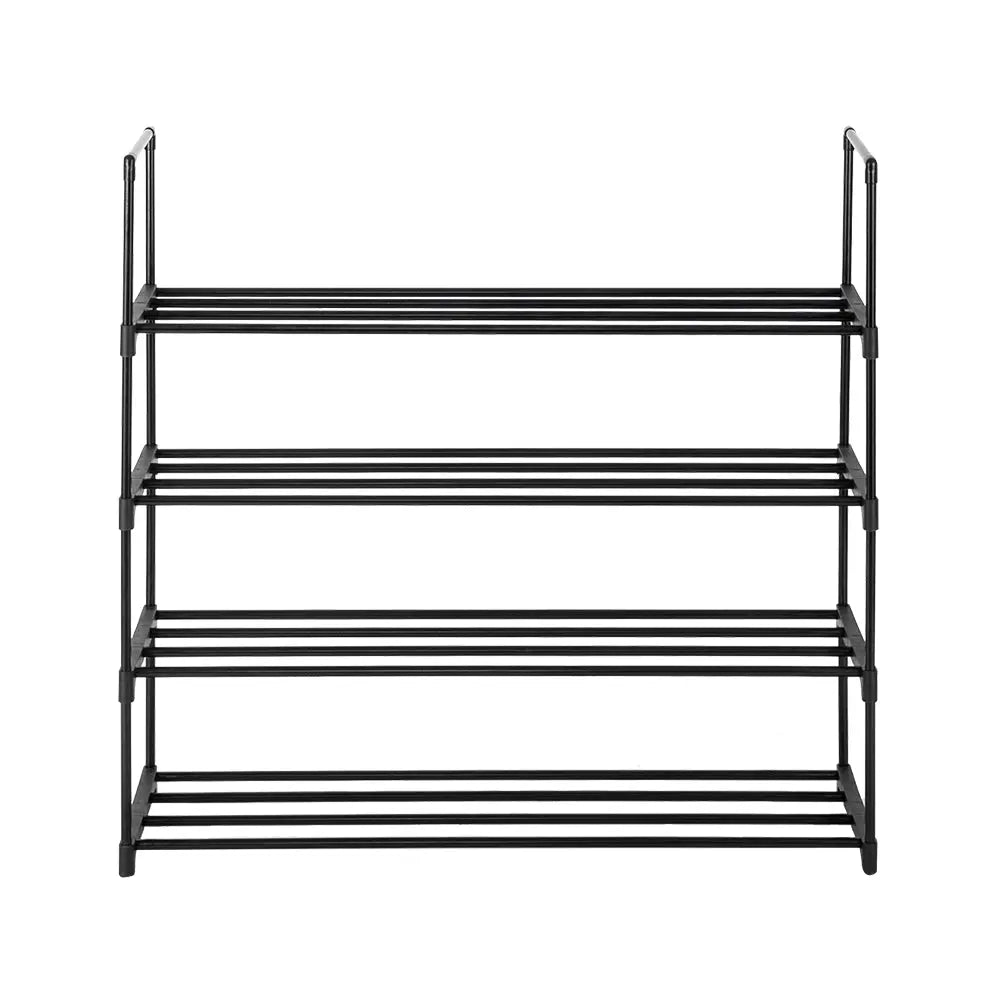 4 Tiers Shoe Rack Shoe Tower Shelf Storage Organizer For Bedroom, Entryway, Hallway, and Closet Black Color - Torange