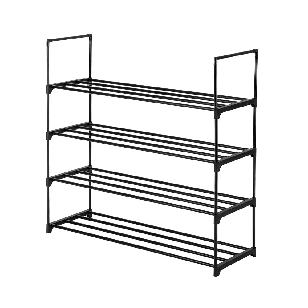 4 Tiers Shoe Rack Shoe Tower Shelf Storage Organizer For Bedroom, Entryway, Hallway, and Closet Black Color - Torange