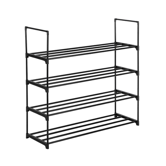 4 Tiers Shoe Rack Shoe Tower Shelf Storage Organizer For Bedroom, Entryway, Hallway, and Closet Black Color - Torange