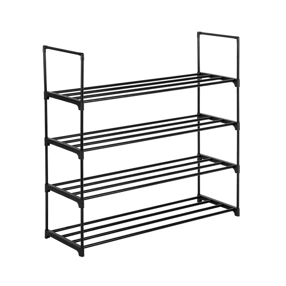 4 Tiers Shoe Rack Shoe Tower Shelf Storage Organizer For Bedroom, Entryway, Hallway, and Closet Black Color - Torange