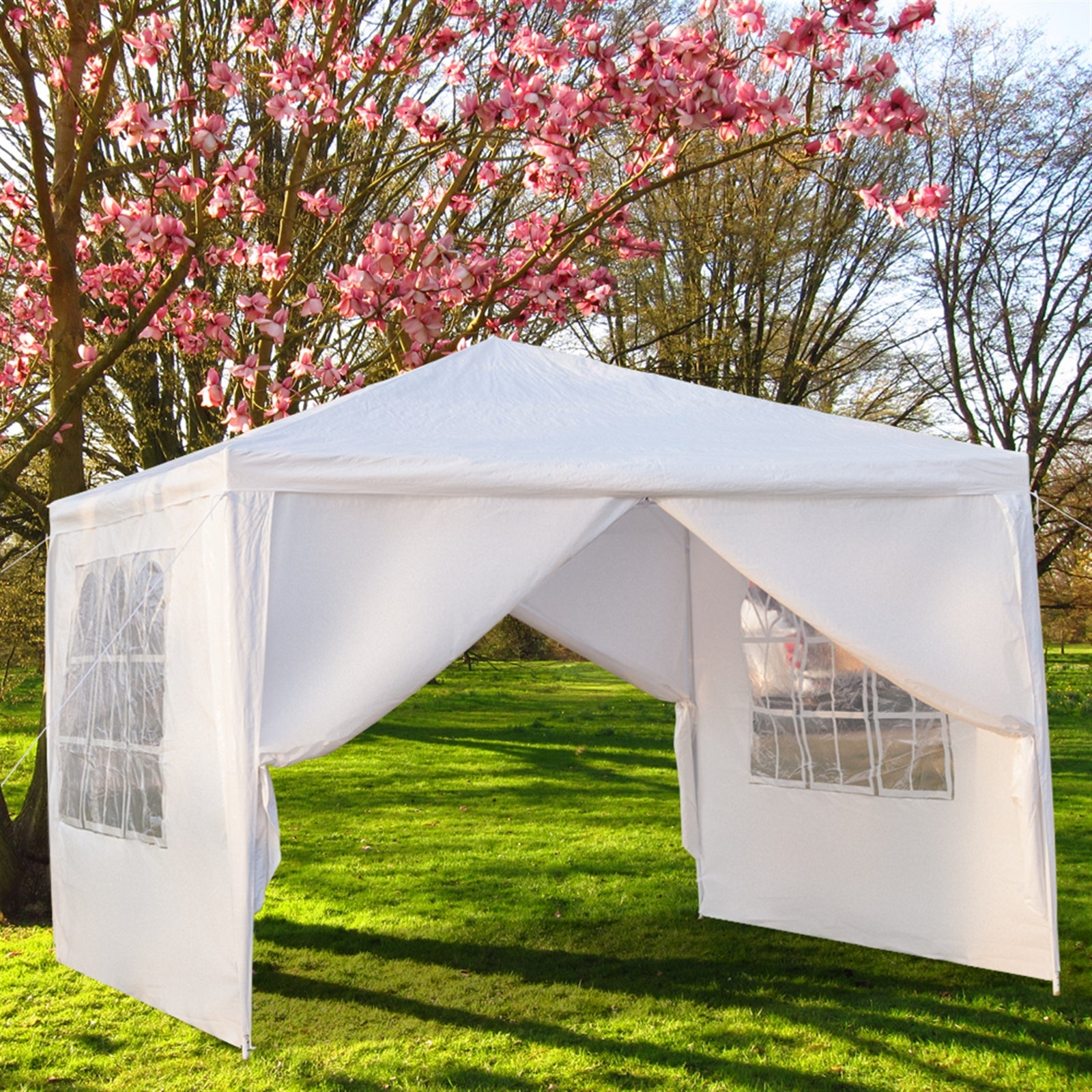 3 x 3m Four Sides Portable Home Use Waterproof Tent with Spiral Tubes White - Torange