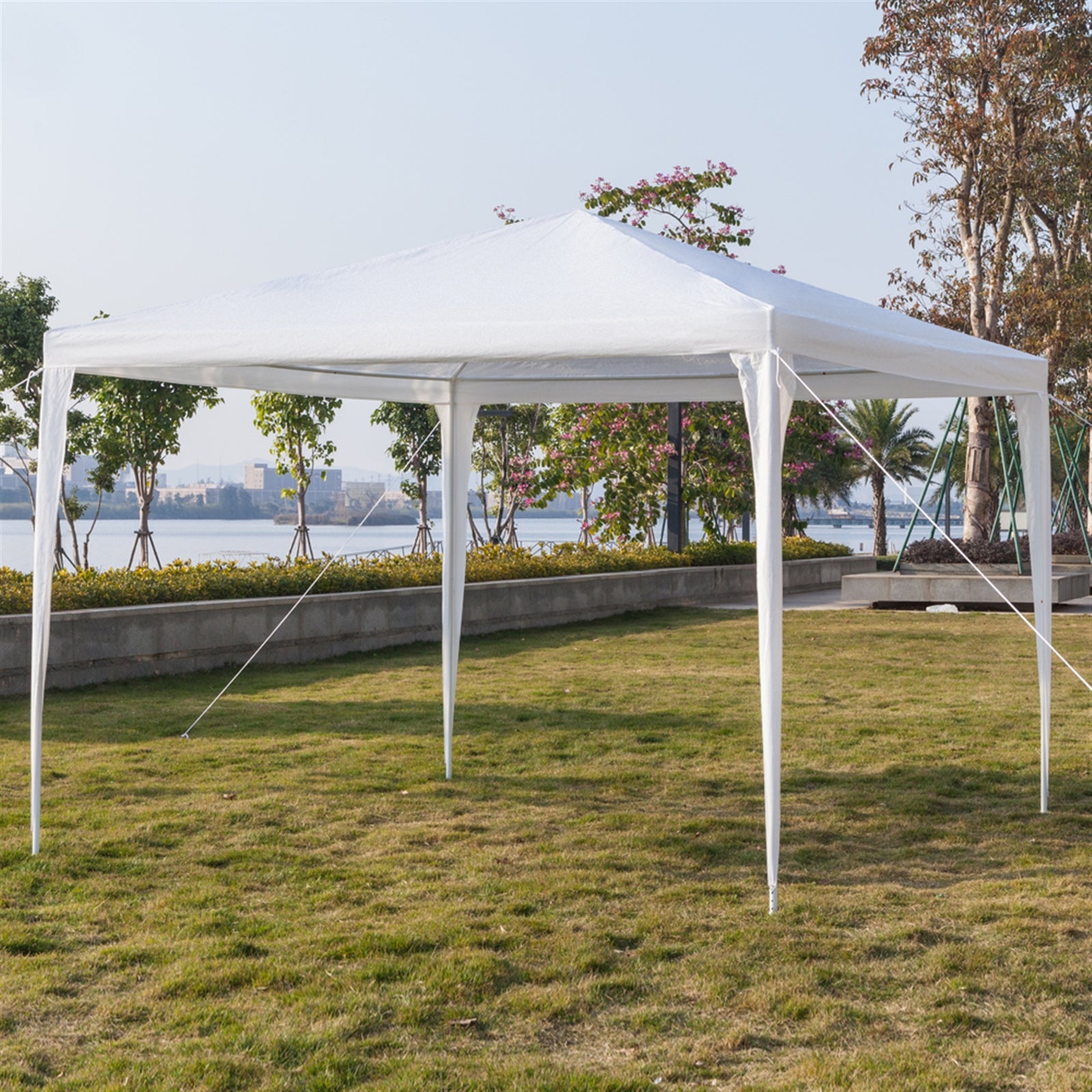 3 x 3m Four Sides Portable Home Use Waterproof Tent with Spiral Tubes White - Torange