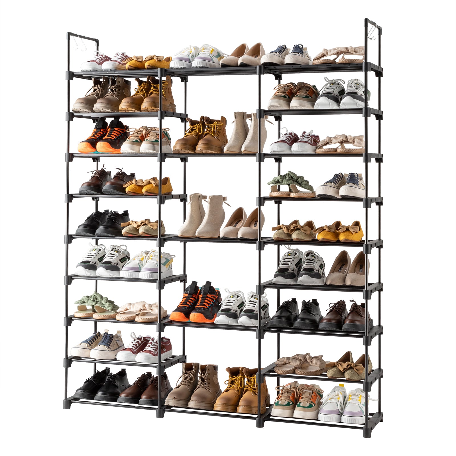 9 Tiers Shoe Rack Storage Organizer Shoe Shelf Organizer for Entryway Holds 50-55 Pairs Shoe, Stackable Shoe Cabinet Shoe Rack - Torange