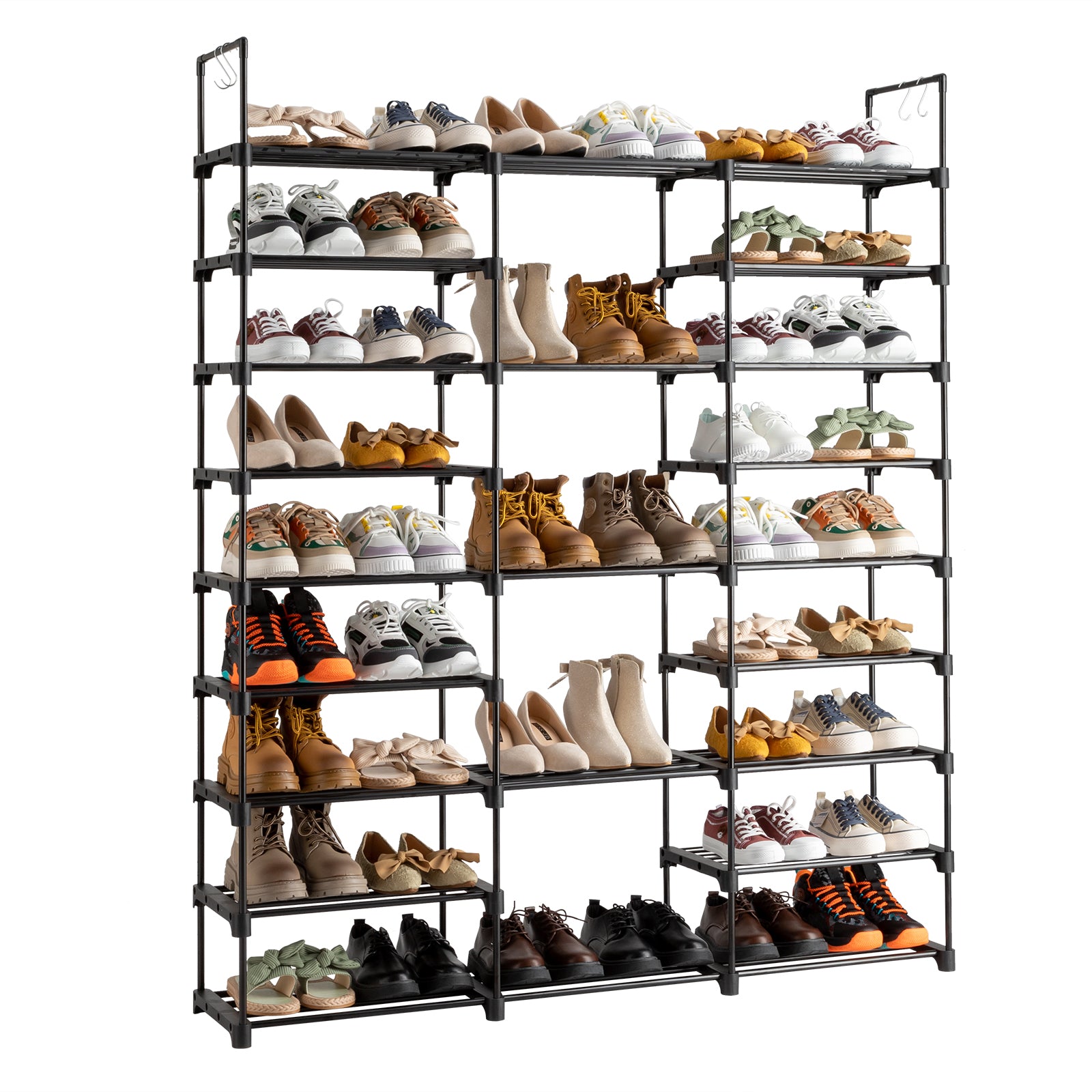 9 Tiers Shoe Rack Storage Organizer Shoe Shelf Organizer for Entryway Holds 50-55 Pairs Shoe, Stackable Shoe Cabinet Shoe Rack - Torange