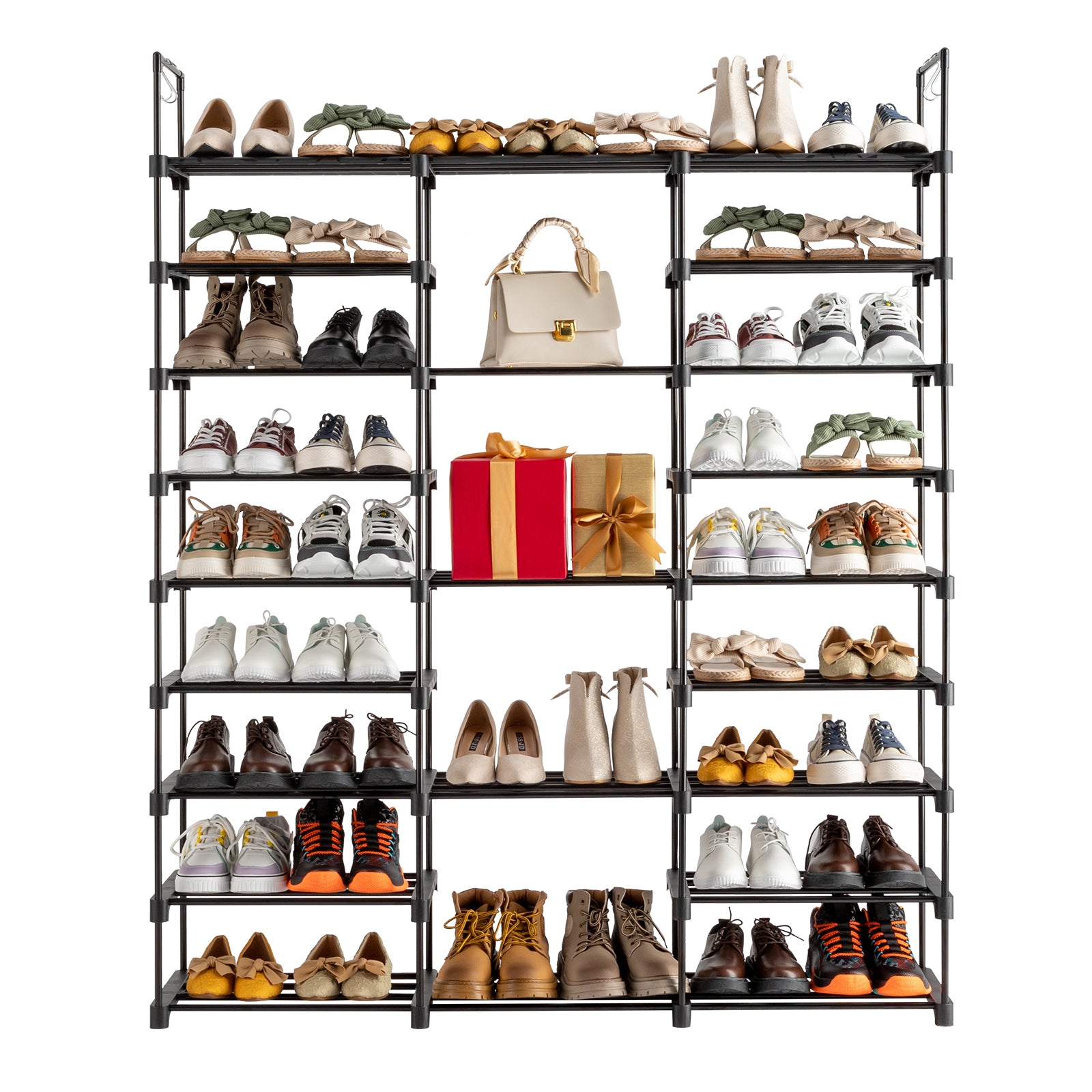 9 Tiers Shoe Rack Storage Organizer Shoe Shelf Organizer for Entryway Holds 50-55 Pairs Shoe, Stackable Shoe Cabinet Shoe Rack - Torange