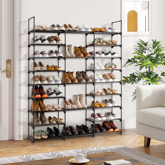 9 Tiers Shoe Rack Storage Organizer Shoe Shelf Organizer for Entryway Holds 50-55 Pairs Shoe, Stackable Shoe Cabinet Shoe Rack - Torange