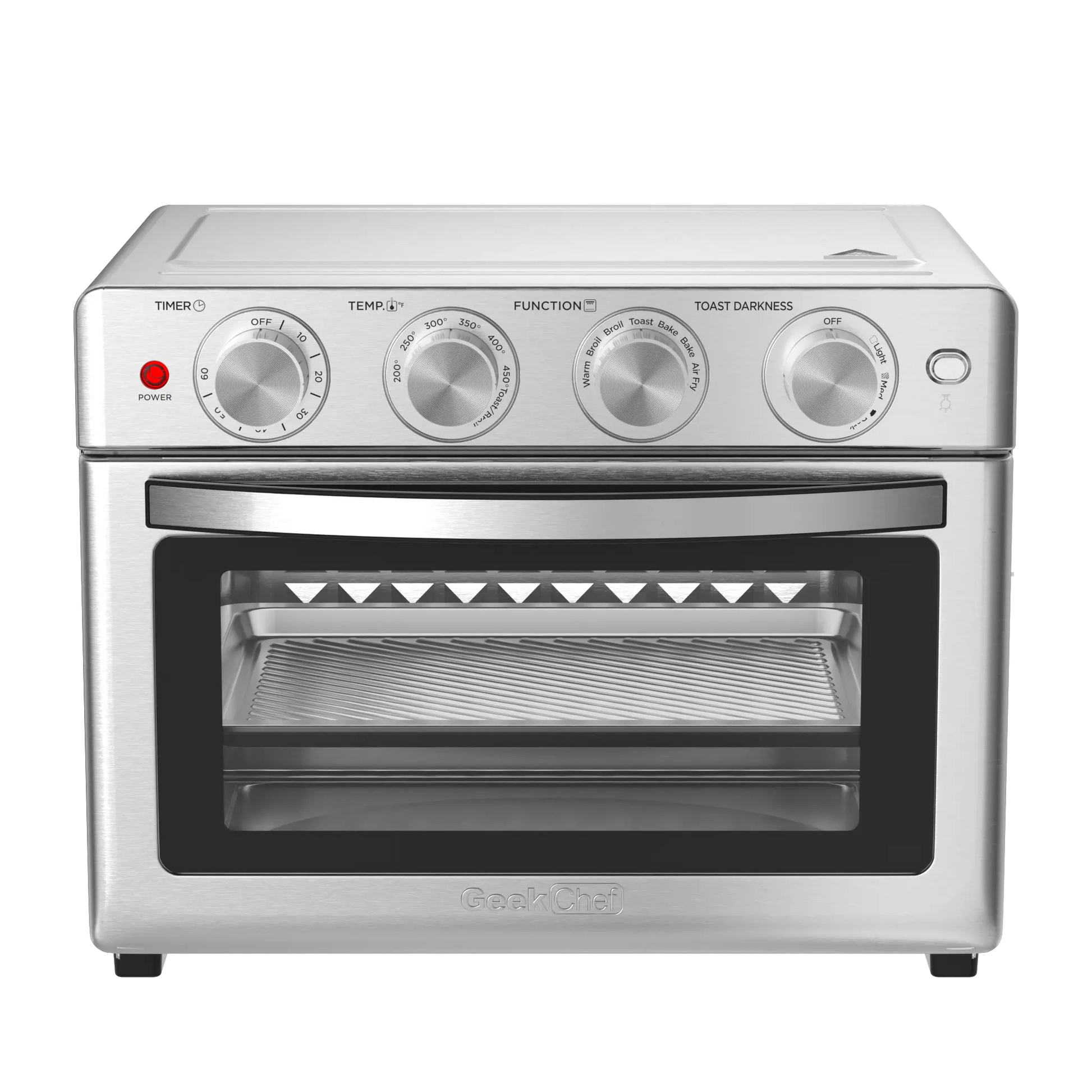 Geek Chef Air Fryer, 6 Slice 26QT/26L Air Fryer Fry Oil-Free, Extra Large Toaster Oven Combo, Air Fryer Oven, Roast, Bake, Broil, Reheat, Convection Countertop Oven, Accessories Included, - Torange