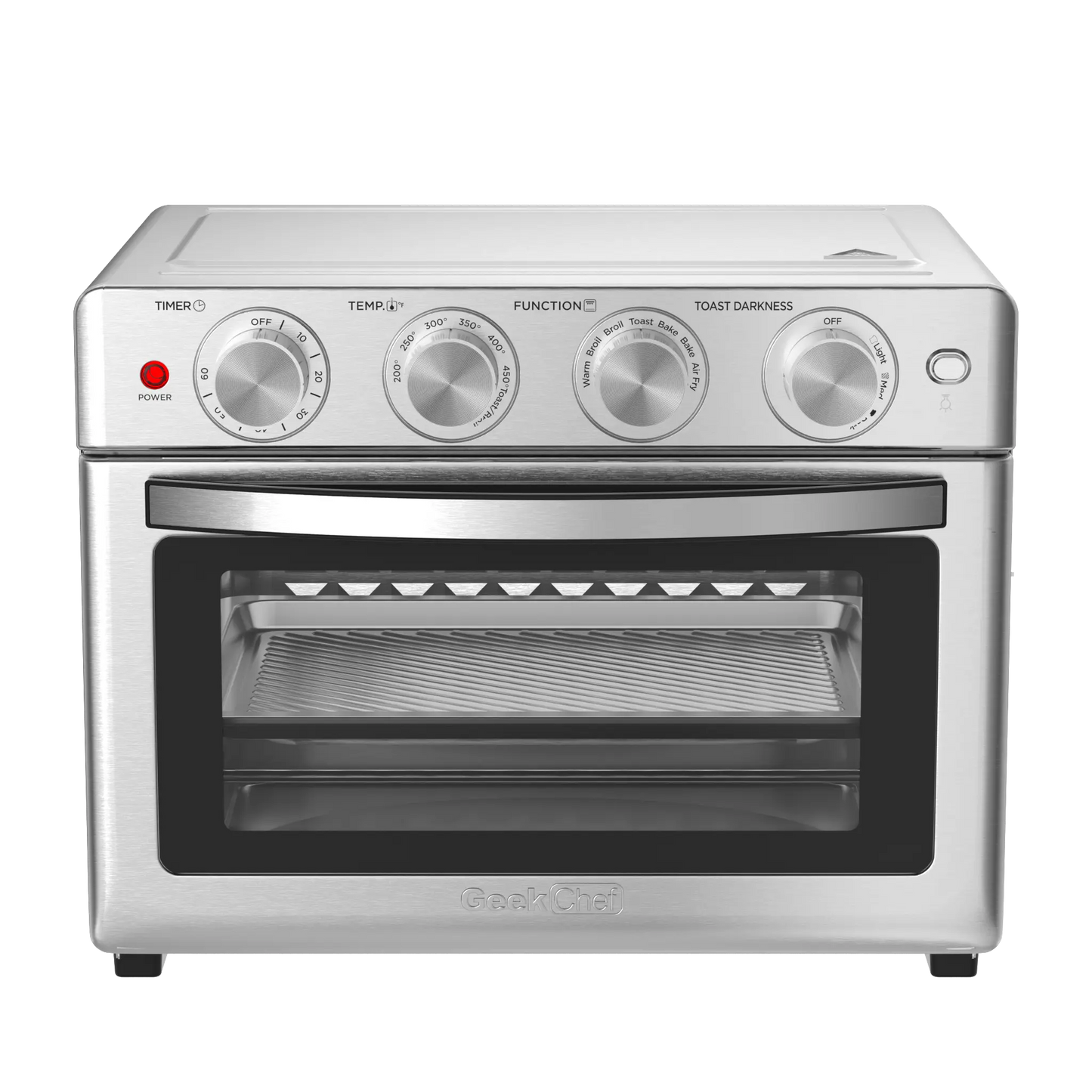 Geek Chef Air Fryer, 6 Slice 26QT/26L Air Fryer Fry Oil-Free, Extra Large Toaster Oven Combo, Air Fryer Oven, Roast, Bake, Broil, Reheat, Convection Countertop Oven, Accessories Included, - Torange