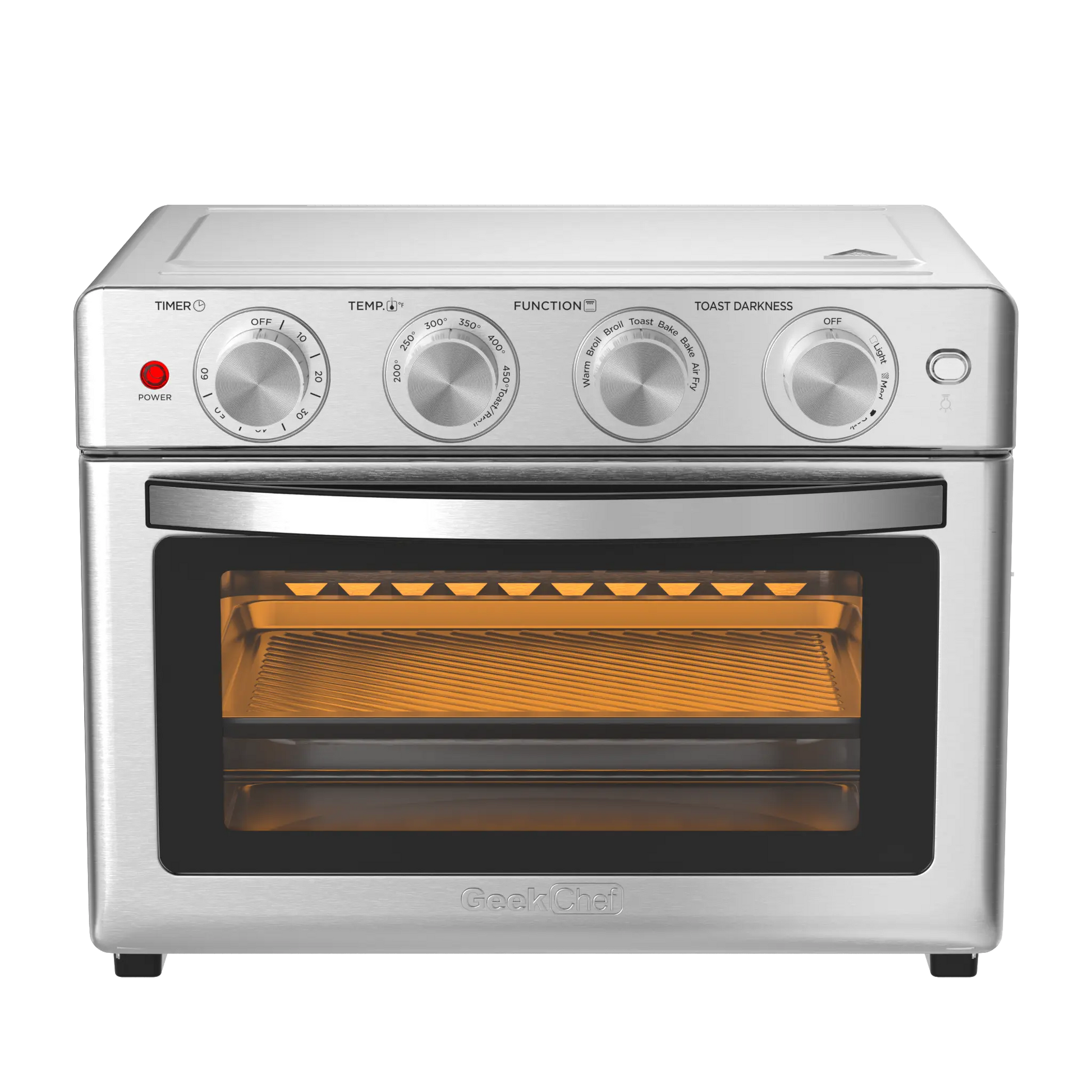 Geek Chef Air Fryer, 6 Slice 26QT/26L Air Fryer Fry Oil-Free, Extra Large Toaster Oven Combo, Air Fryer Oven, Roast, Bake, Broil, Reheat, Convection Countertop Oven, Accessories Included, - Torange