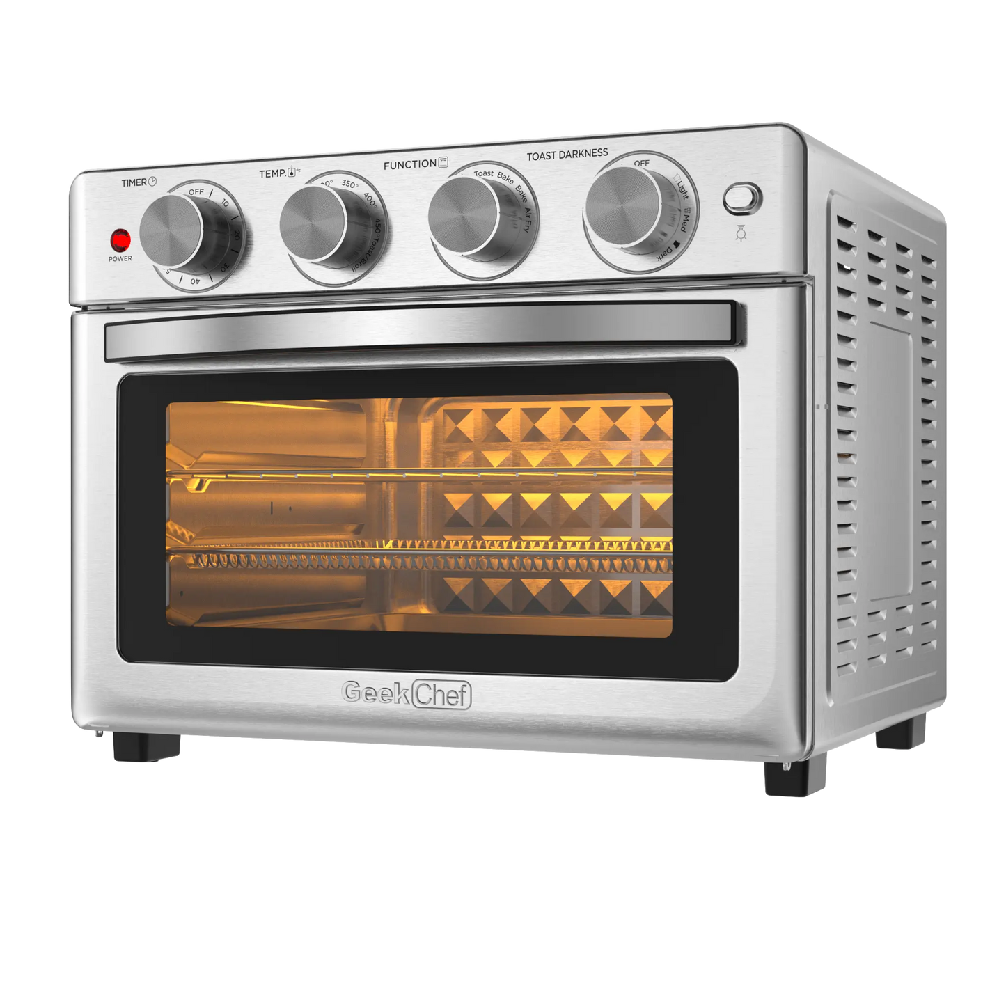 Geek Chef Air Fryer, 6 Slice 26QT/26L Air Fryer Fry Oil-Free, Extra Large Toaster Oven Combo, Air Fryer Oven, Roast, Bake, Broil, Reheat, Convection Countertop Oven, Accessories Included, - Torange