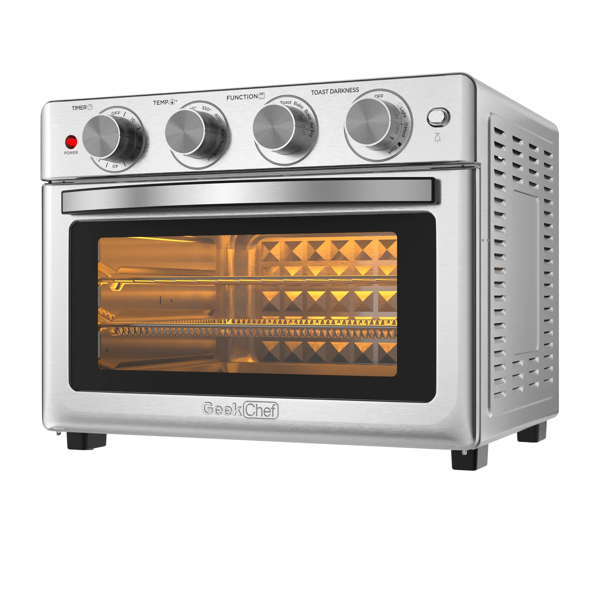 Geek Chef Air Fryer, 6 Slice 26QT/26L Air Fryer Fry Oil-Free, Extra Large Toaster Oven Combo, Air Fryer Oven, Roast, Bake, Broil, Reheat, Convection Countertop Oven, Accessories Included, - Torange