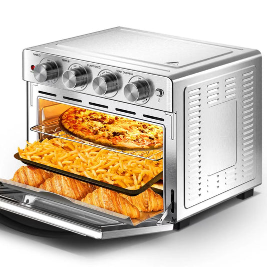 Geek Chef Air Fryer, 6 Slice 26QT/26L Air Fryer Fry Oil-Free, Extra Large Toaster Oven Combo, Air Fryer Oven, Roast, Bake, Broil, Reheat, Convection Countertop Oven, Accessories Included, - Torange