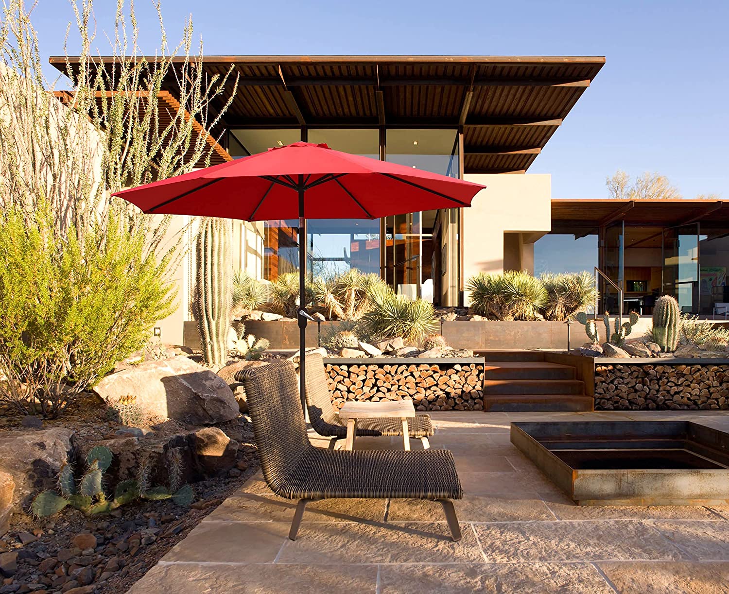 Patio Outdoor Umbrella with Aluminium Auto Tilt and Crank - Torange