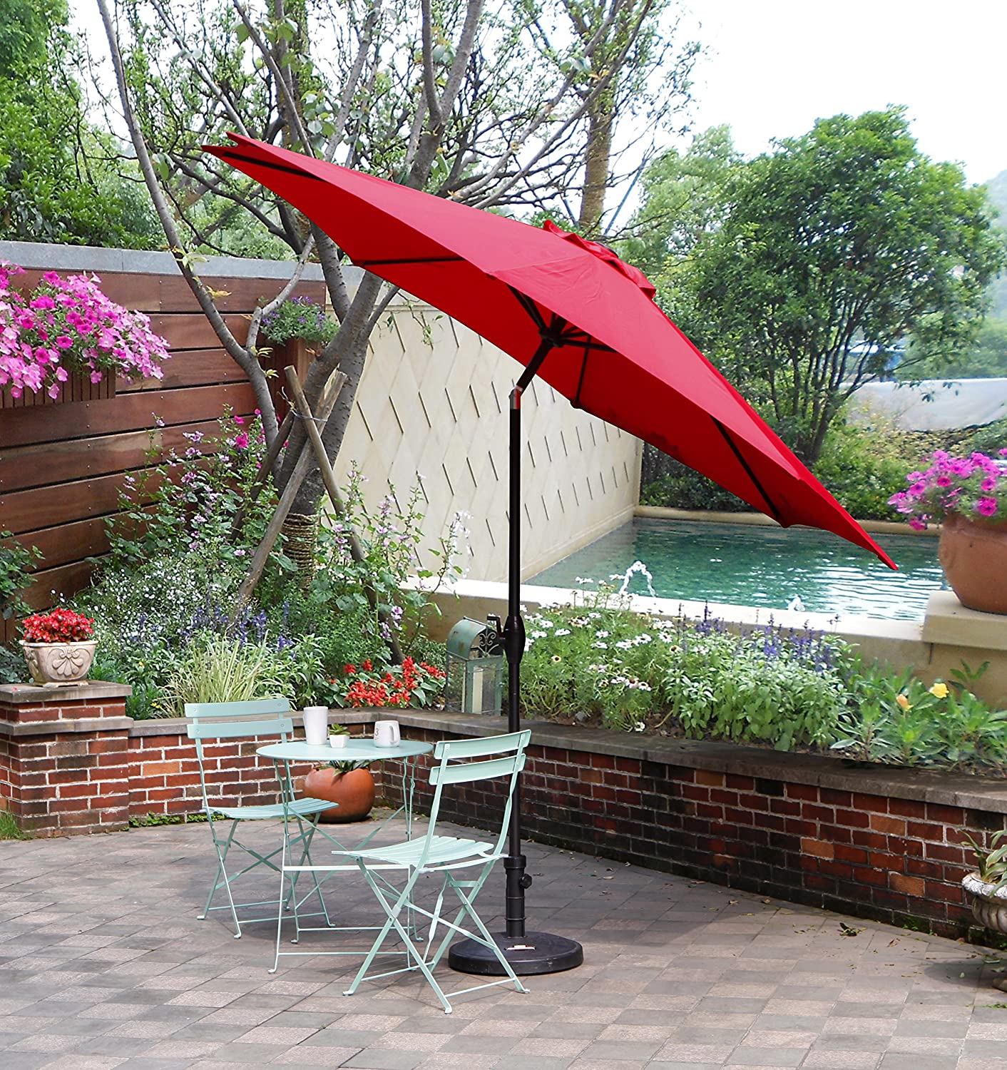 Patio Outdoor Umbrella with Aluminium Auto Tilt and Crank - Torange